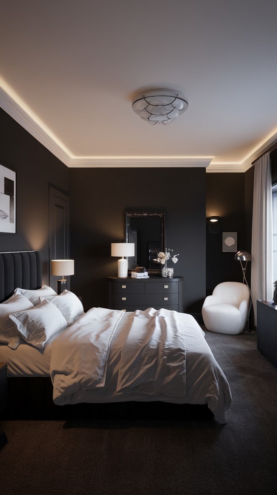 Modern Bedroom Designs 2025: Embrace Dark Tones and Sophistication