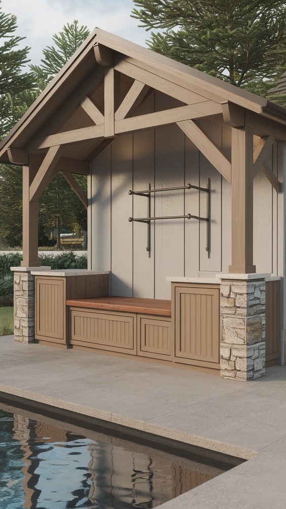 Pool Pavilion Ideas for Outdoor Living with Bar, Kitchen, Fireplace & More