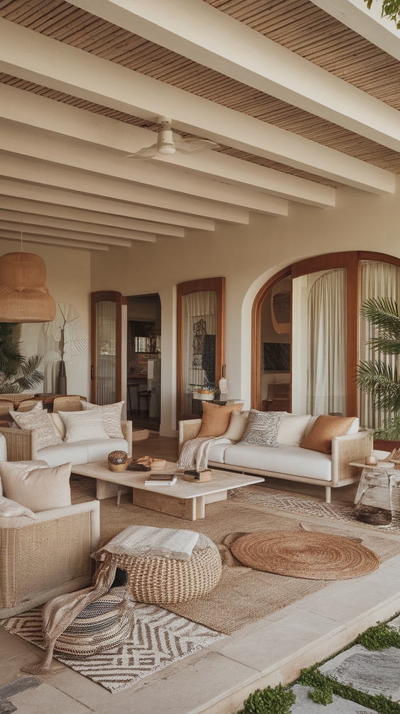 Indoor Outdoor Living Room Ideas with Sliding Doors, Rugs, and Modern Glass Wall Designs