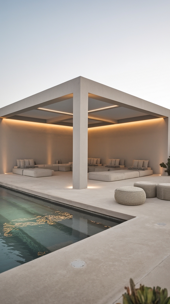 Pool Pavilion Ideas for Outdoor Living with Bar, Kitchen, Fireplace & More