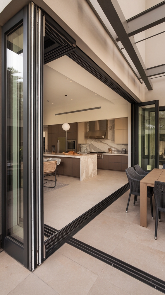 Indoor Outdoor Living Room Ideas with Sliding Doors, Rugs, and Modern Glass Wall Designs