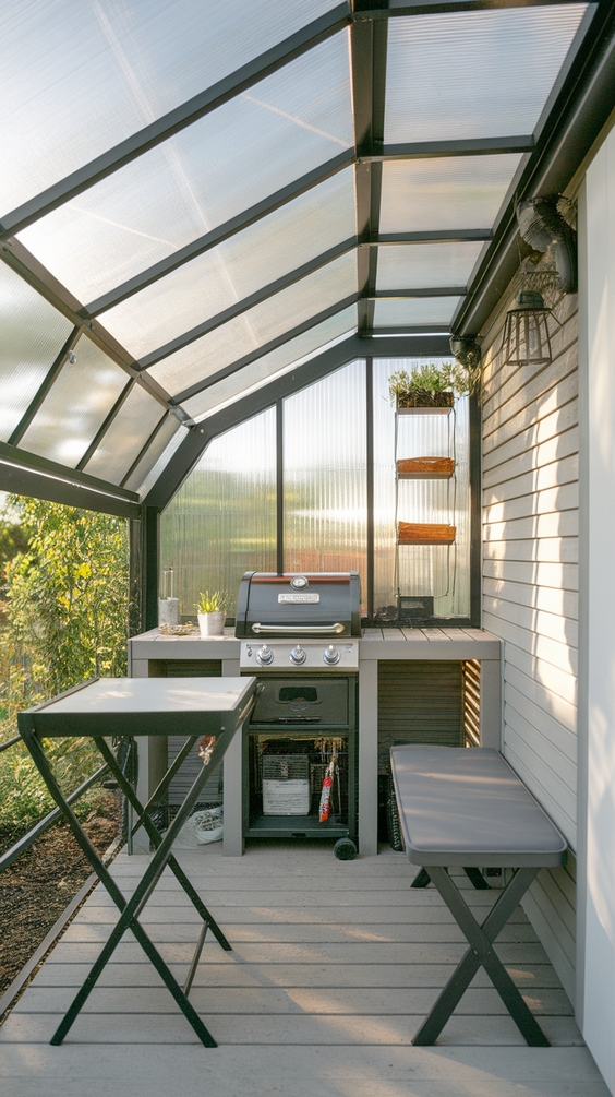 Outdoor BBQ Area with Roof Ideas for Stylish and Functional Backyard Grilling Spaces