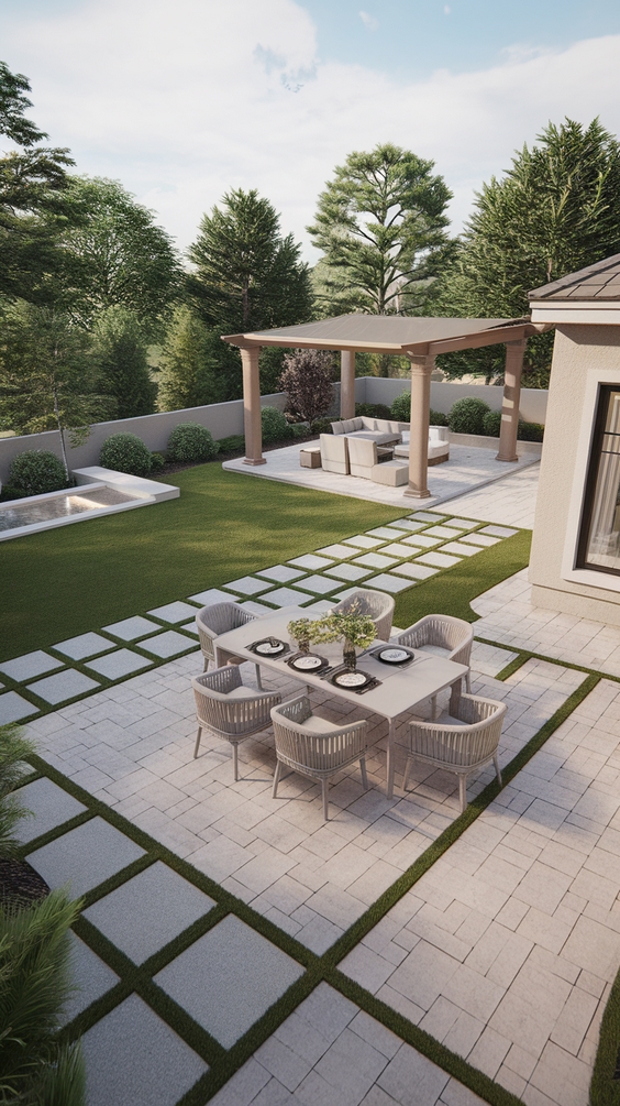 Modern Backyard Landscaping Ideas with Pool, Pavers, and Low Maintenance AZ-Friendly Designs