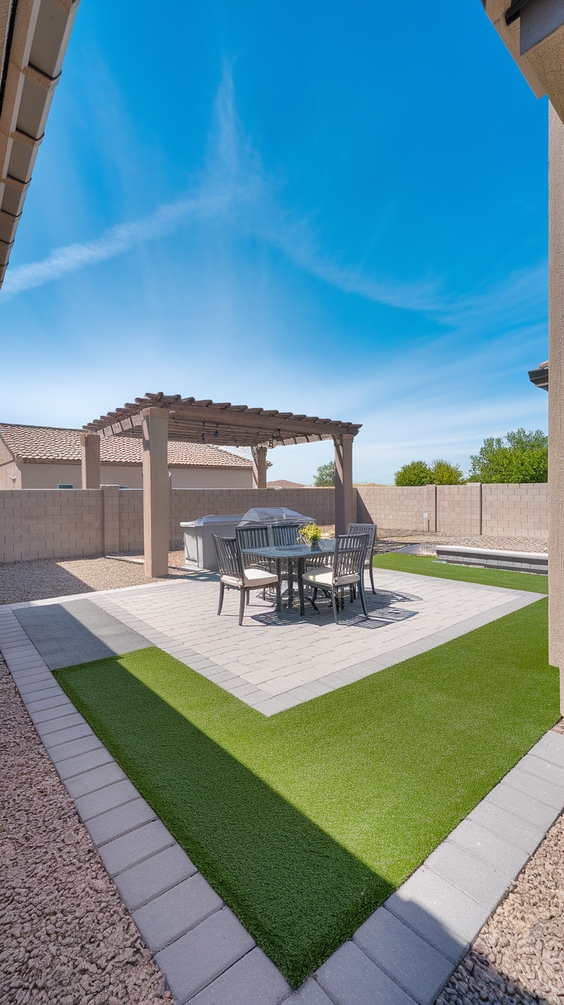Modern Backyard Landscaping Ideas with Pool, Pavers, and Low Maintenance AZ-Friendly Designs