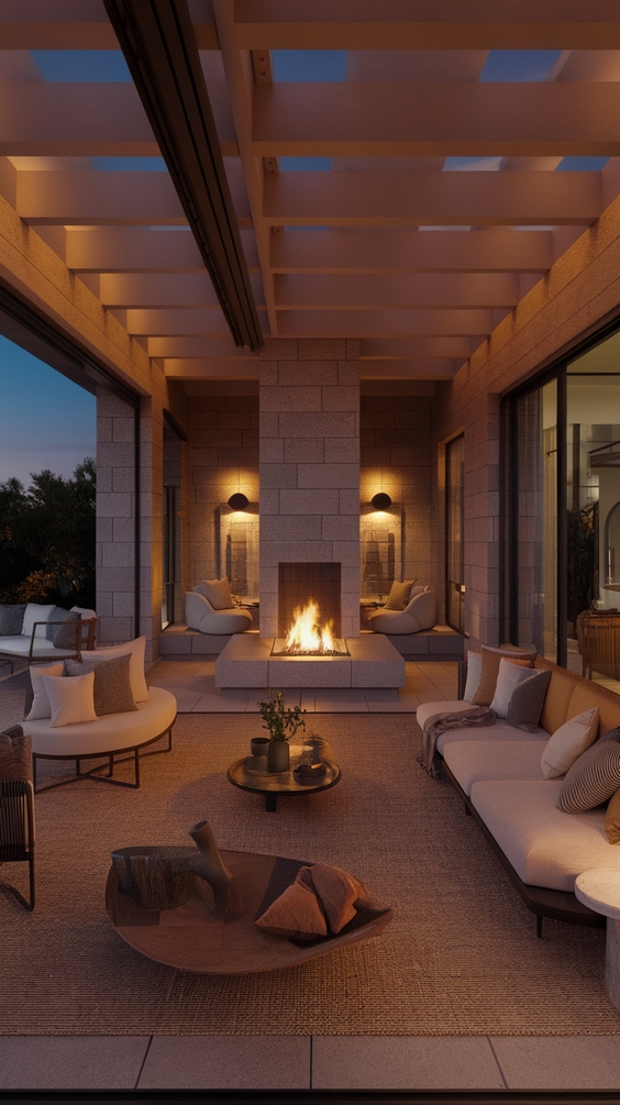 Indoor Outdoor Living Room Ideas with Sliding Doors, Rugs, and Modern Glass Wall Designs