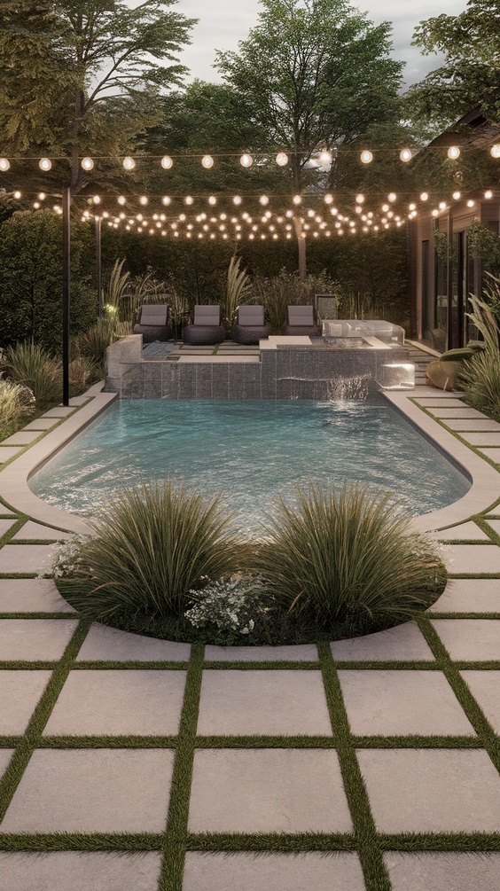Modern Backyard Landscaping Ideas with Pool, Pavers, and Low Maintenance AZ-Friendly Designs