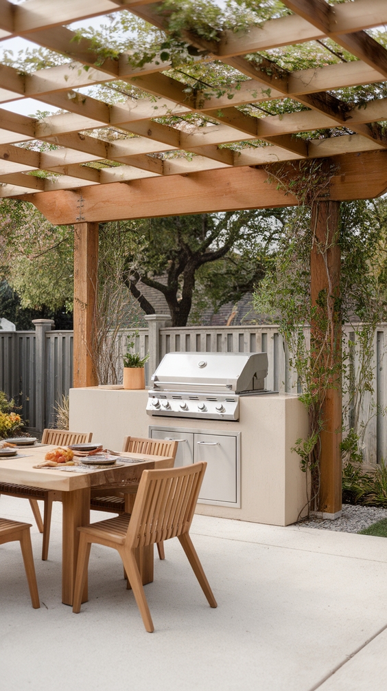 Outdoor BBQ Area with Roof Ideas for Stylish and Functional Backyard Grilling Spaces