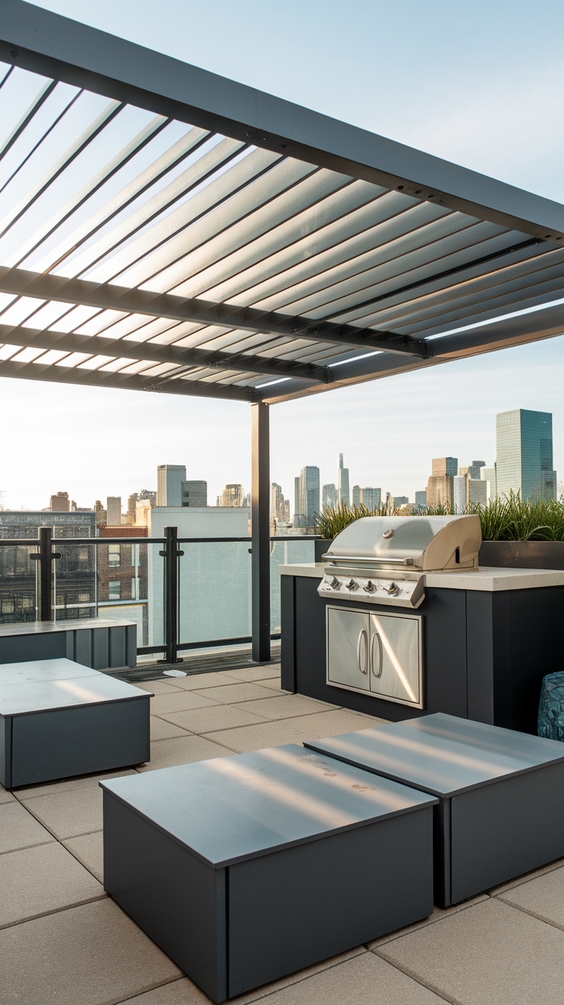 Outdoor BBQ Area with Roof Ideas for Stylish and Functional Backyard Grilling Spaces