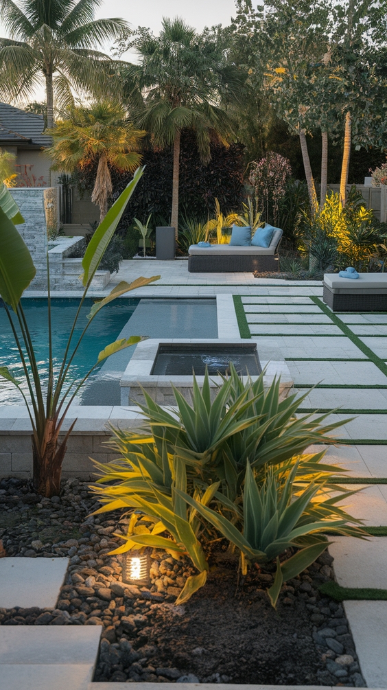 Modern Backyard Landscaping Ideas with Pool, Pavers, and Low Maintenance AZ-Friendly Designs