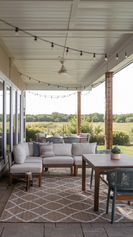 Outdoor Dining Area Ideas for Cozy Family Spaces with Covered Patios and Garden Views
