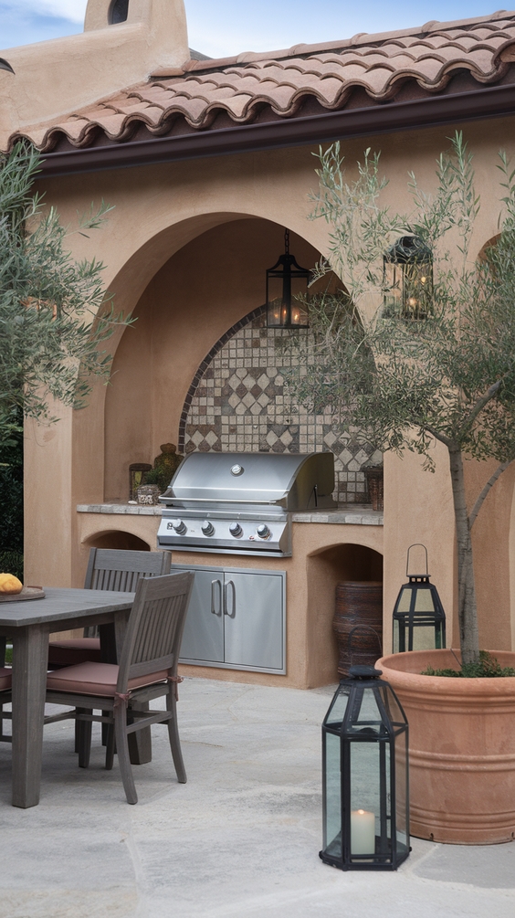 Outdoor BBQ Area with Roof Ideas for Stylish and Functional Backyard Grilling Spaces