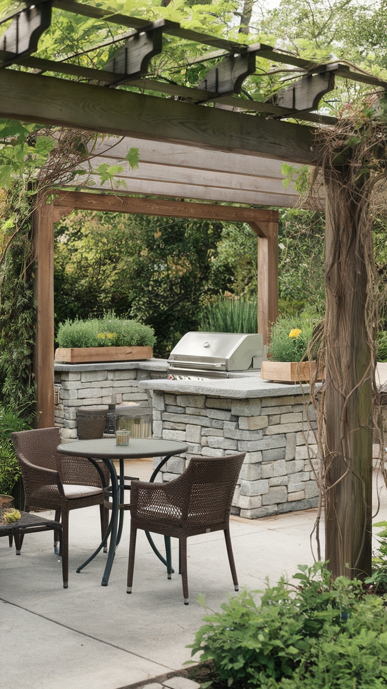 Outdoor BBQ Area with Roof Ideas for Stylish and Functional Backyard Grilling Spaces