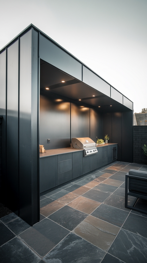 Outdoor BBQ Area with Roof Ideas for Stylish and Functional Backyard Grilling Spaces