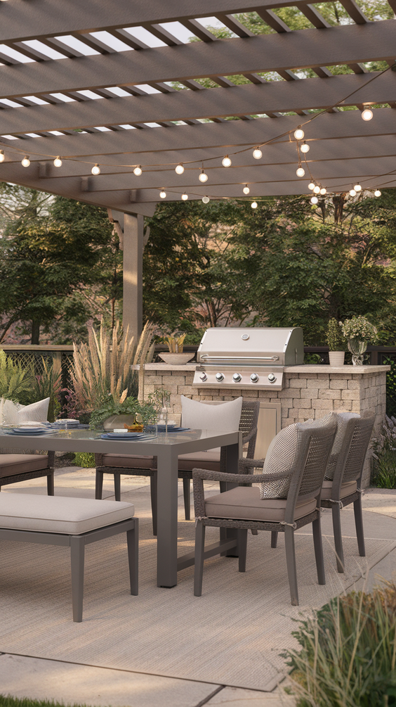 Outdoor BBQ Area in Garden Ideas: Stylish Designs for Comfort, Seating, and Dining