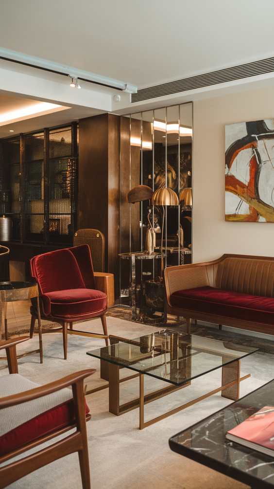 Mid Century Moderns Living Room Ideas with Cozy, Boho, and Scandinavian Interior Design Touches