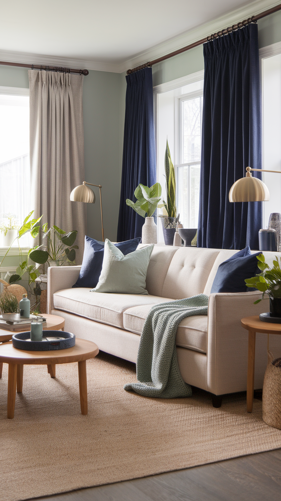 Living Room Color Schemes for Modern Homes: Grey, Blue, Sage Green, Beige, and Olive Green