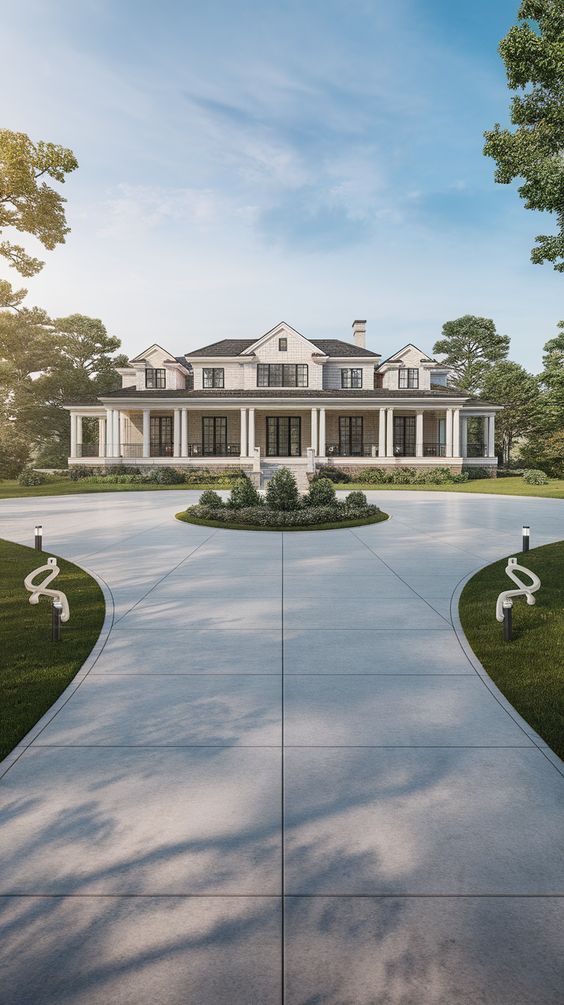 Modern Driveway Ideas That Elevate Curb Appeal with Concrete, Stones, and Smart Lighting