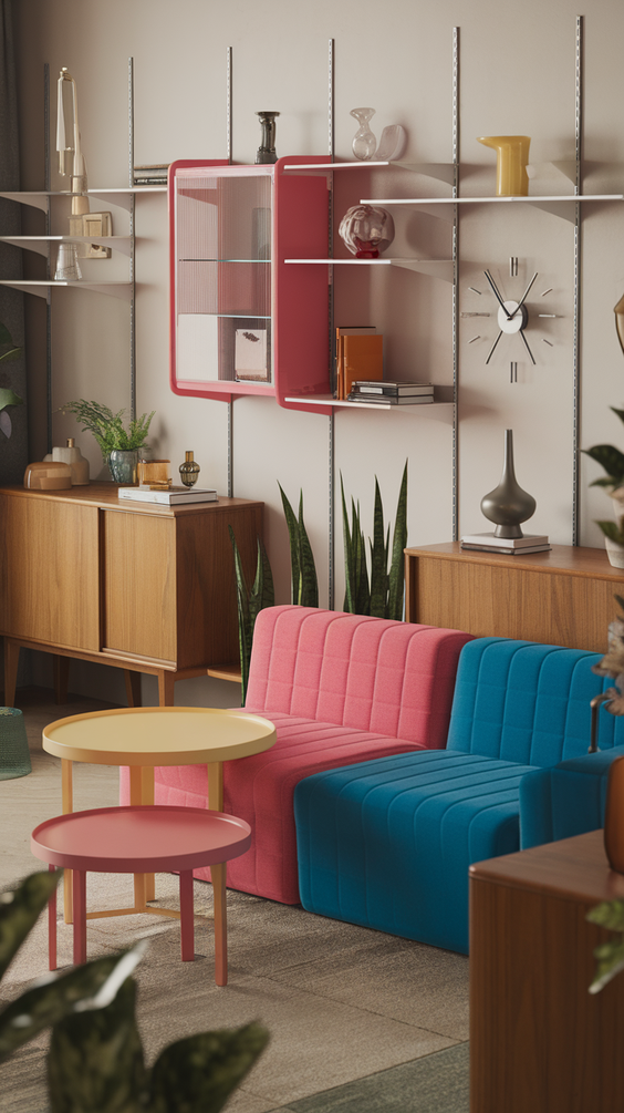 Mid Century Moderns Living Room Ideas with Cozy, Boho, and Scandinavian Interior Design Touches