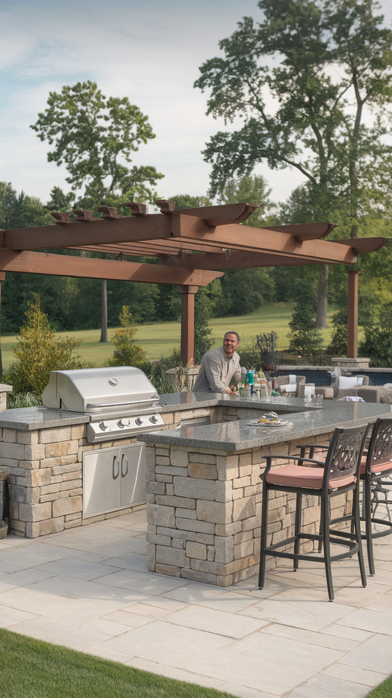 DIY Outdoor Bar Ideas for Backyards on a Budget Using Pallet, Wood, and Built-In BBQ Features