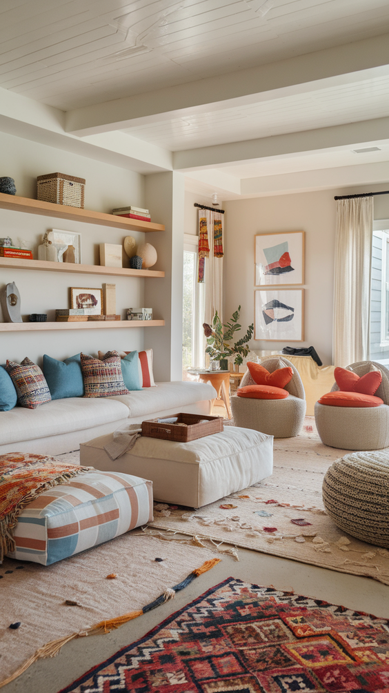 Cozy and Modern Family Room Designs Ideas for Small Spaces with Fireplace and Sectional Sofa