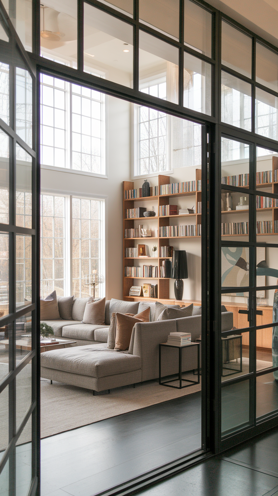 Cozy and Modern Family Room Designs Ideas for Small Spaces with Fireplace and Sectional Sofa