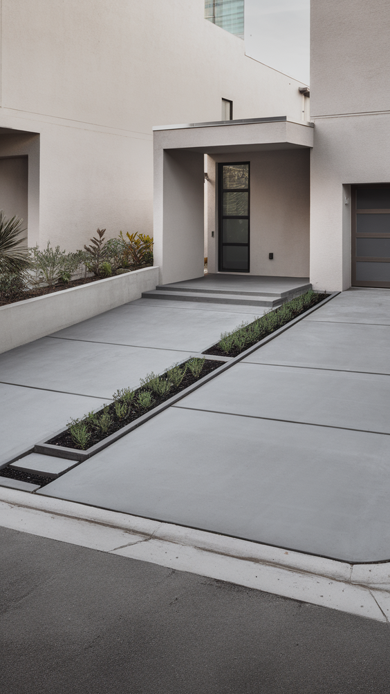 Modern Driveway Ideas That Elevate Curb Appeal with Concrete, Stones, and Smart Lighting