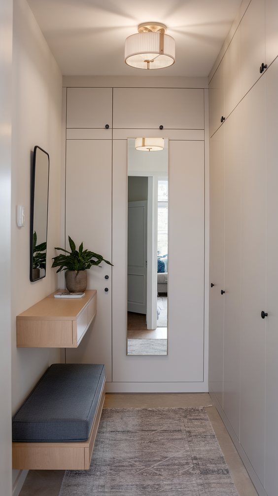 Modern Entryway Design Ideas for Stylish Apartments with Functional Furniture and Decor