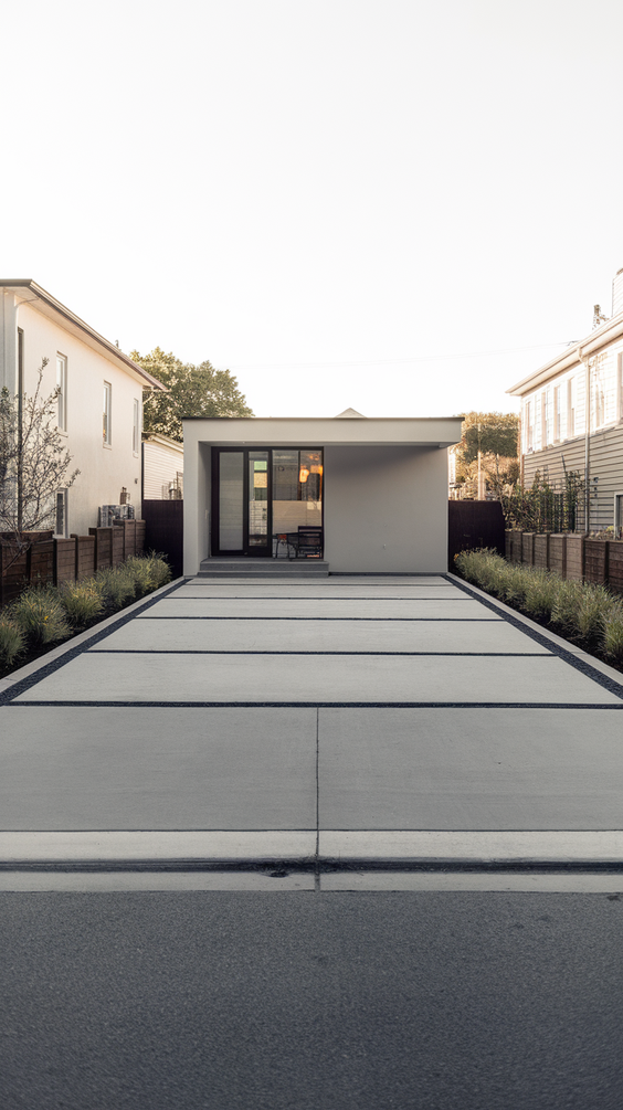 Modern Driveway Ideas That Elevate Curb Appeal with Concrete, Stones, and Smart Lighting