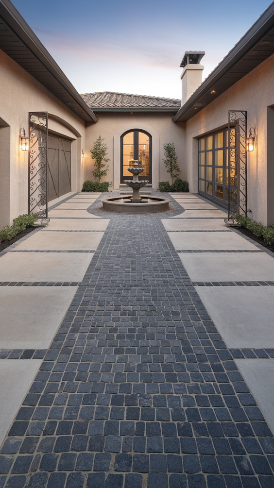 Modern Driveway Ideas That Elevate Curb Appeal with Concrete, Stones, and Smart Lighting