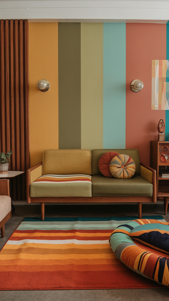 Mid Century Moderns Living Room Ideas with Cozy, Boho, and Scandinavian Interior Design Touches