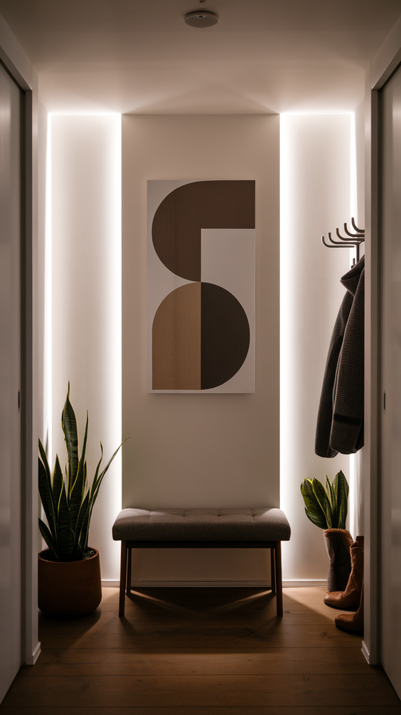 Modern Entryway Design Ideas for Stylish Apartments with Functional Furniture and Decor