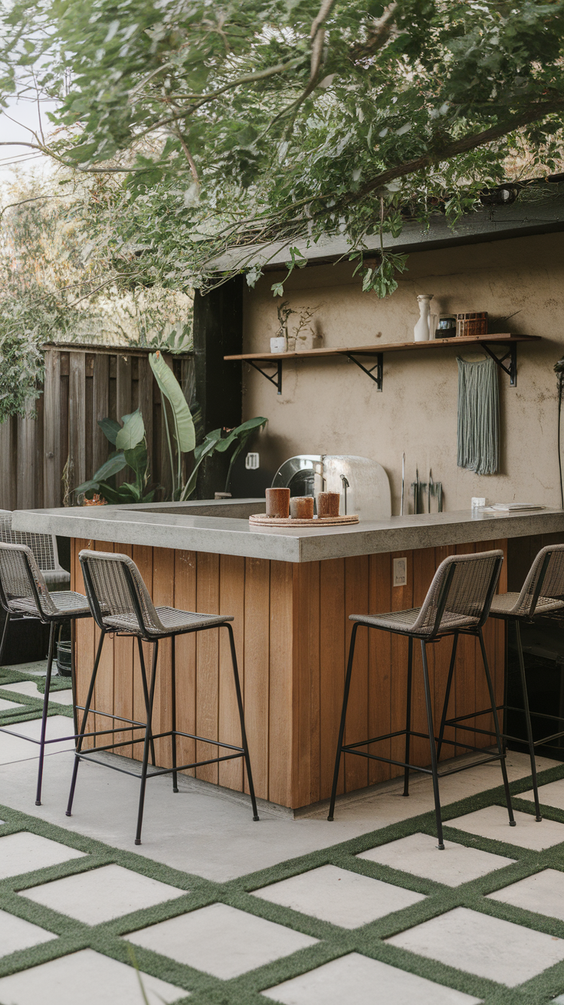 DIY Outdoor Bar Ideas for Backyards on a Budget Using Pallet, Wood, and Built-In BBQ Features