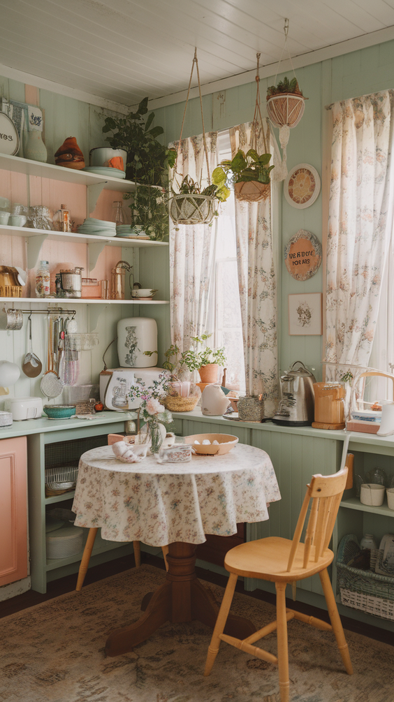 Cottage Core Kitchen Ideas for a Whimsical, Cozy, and Vintage-Inspired Cooking and Dining Space