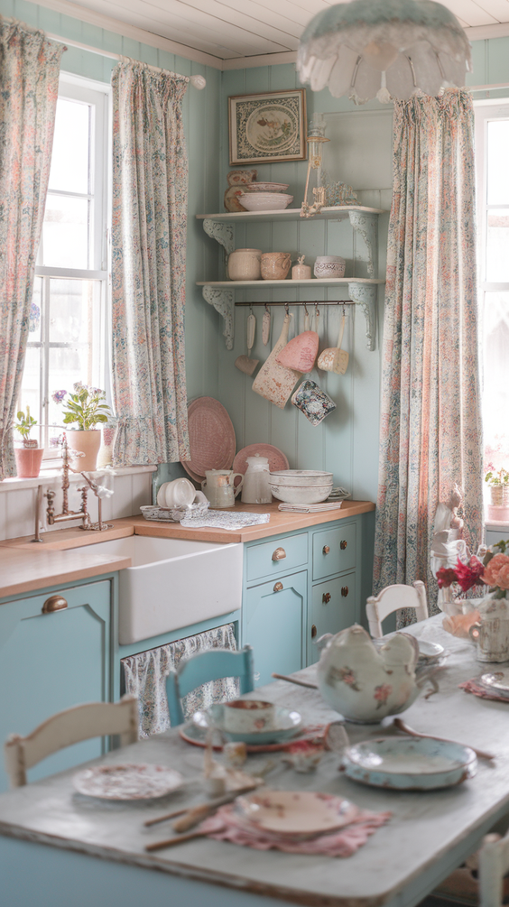 Cottage Core Kitchen Ideas for a Whimsical, Cozy, and Vintage-Inspired Cooking and Dining Space