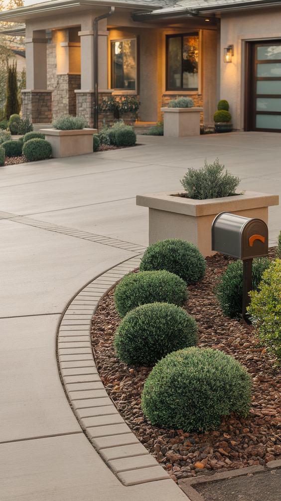 Modern Driveway Ideas That Elevate Curb Appeal with Concrete, Stones, and Smart Lighting