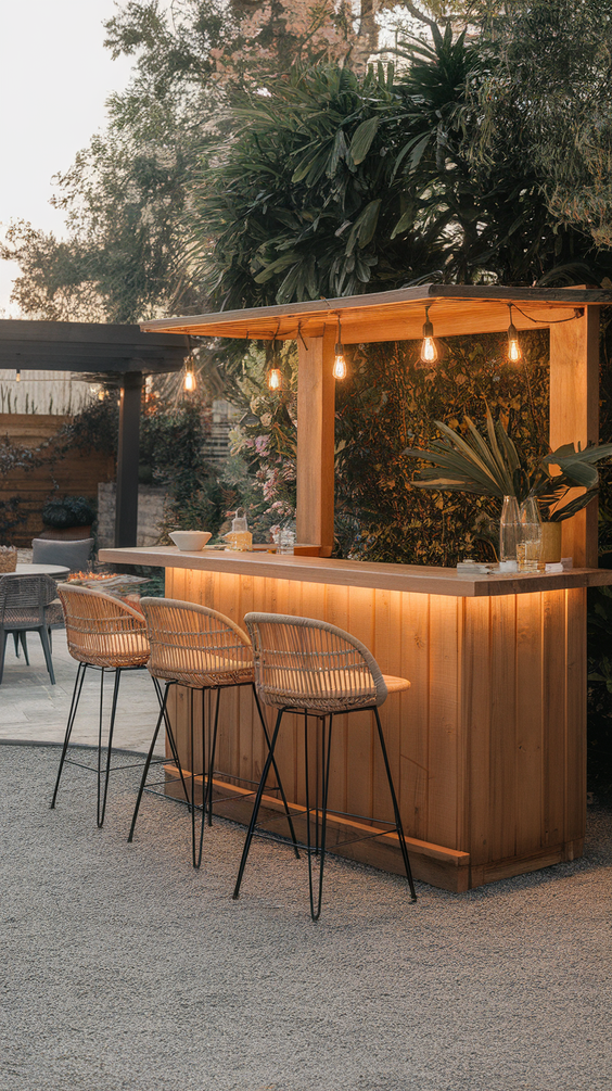 DIY Outdoor Bar Ideas for Backyards on a Budget Using Pallet, Wood, and Built-In BBQ Features