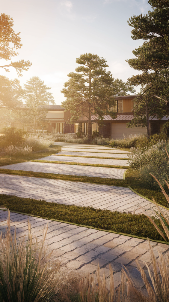 Modern Driveway Ideas That Elevate Curb Appeal with Concrete, Stones, and Smart Lighting