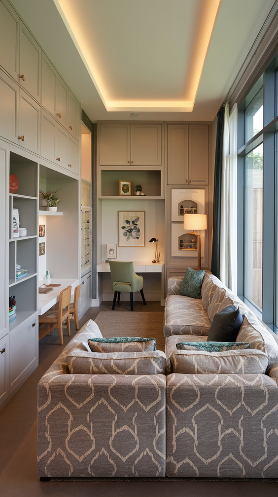 Cozy and Modern Family Room Designs Ideas for Small Spaces with Fireplace and Sectional Sofa