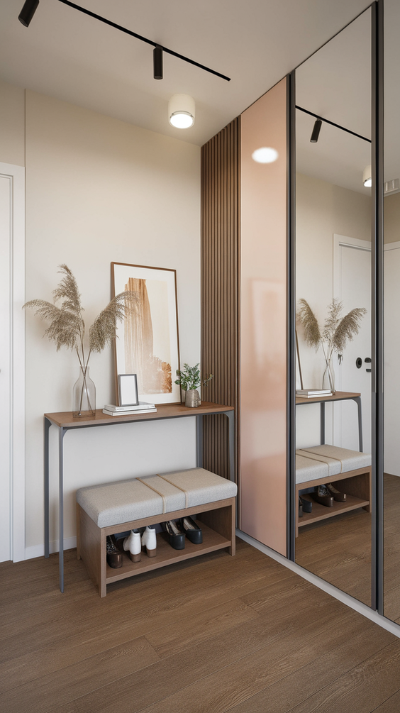 Modern Entryway Design Ideas for Stylish Apartments with Functional Furniture and Decor