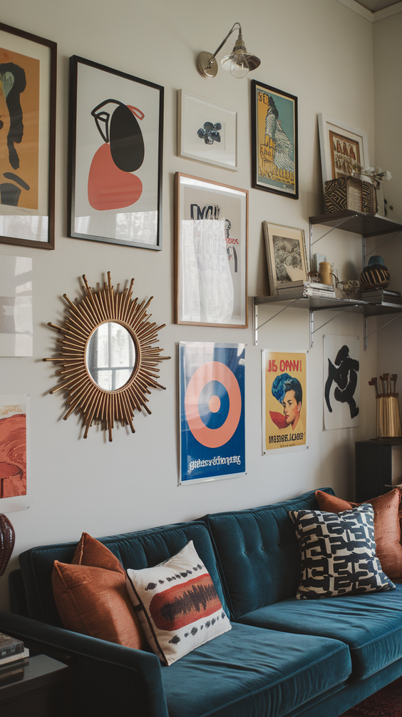 Mid Century Moderns Living Room Ideas with Cozy, Boho, and Scandinavian Interior Design Touches