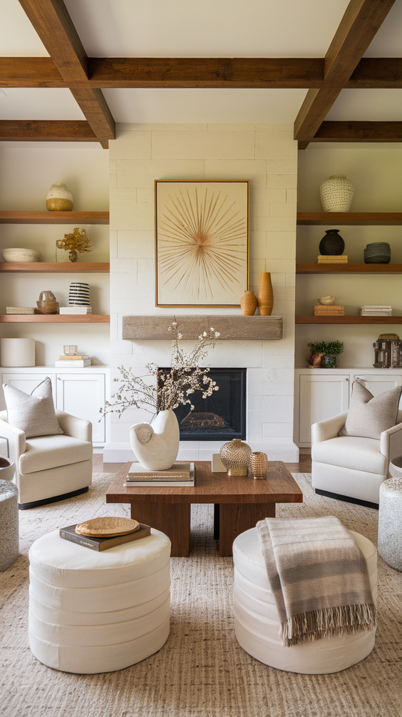 Cozy and Modern Family Room Designs Ideas for Small Spaces with Fireplace and Sectional Sofa