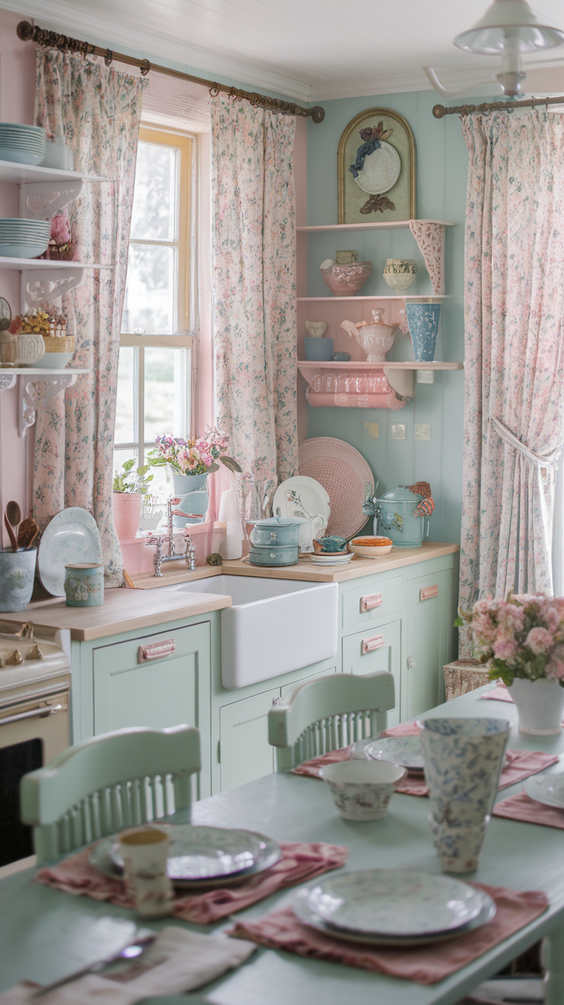 Cottage Core Kitchen Ideas for a Whimsical, Cozy, and Vintage-Inspired Cooking and Dining Space