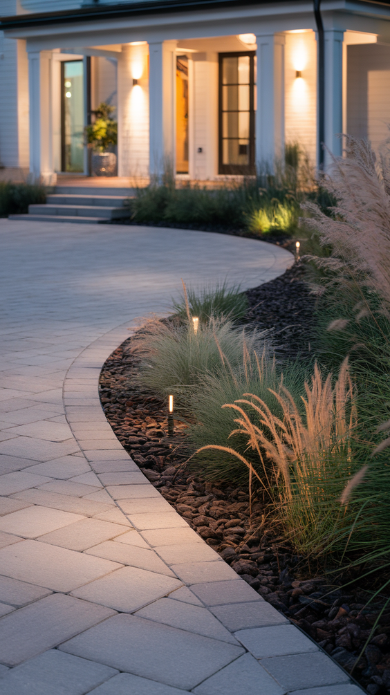 Modern Driveway Ideas That Elevate Curb Appeal with Concrete, Stones, and Smart Lighting