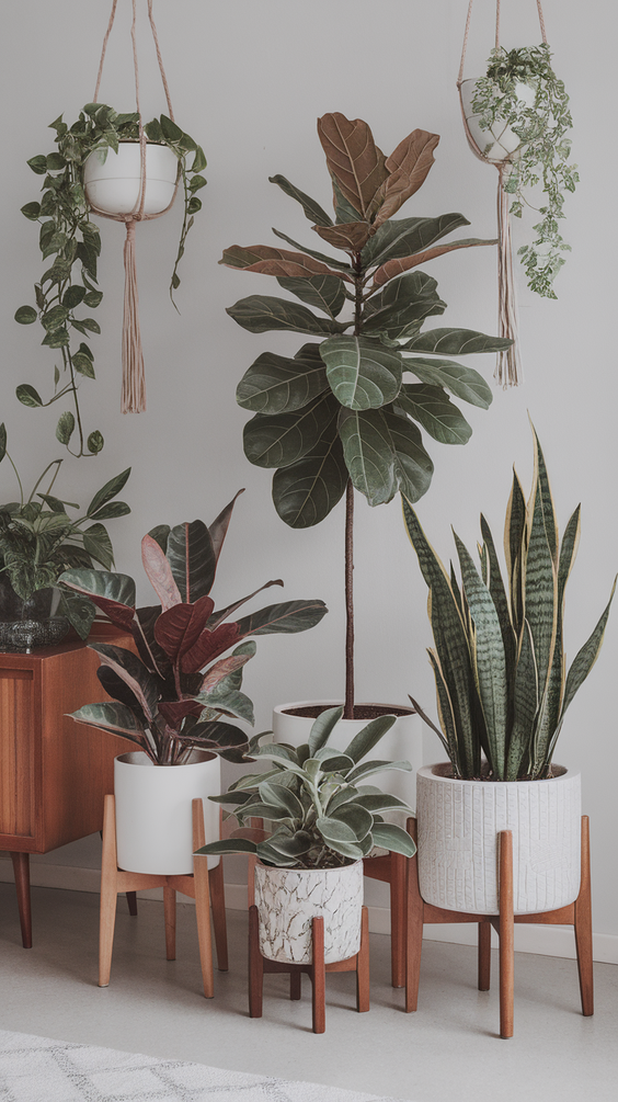 Mid Century Moderns Living Room Ideas with Cozy, Boho, and Scandinavian Interior Design Touches