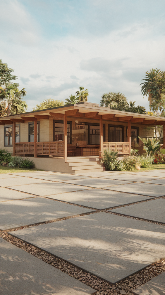 Modern Driveway Ideas That Elevate Curb Appeal with Concrete, Stones, and Smart Lighting