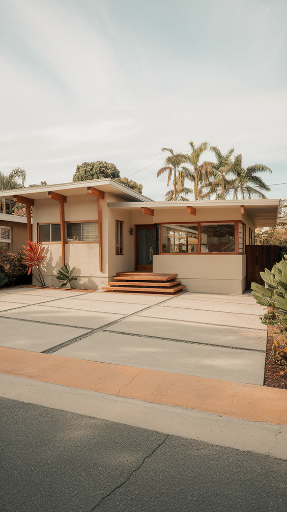 Modern Driveway Ideas That Elevate Curb Appeal with Concrete, Stones, and Smart Lighting