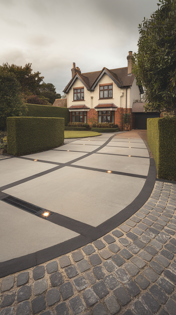 Modern Driveway Ideas That Elevate Curb Appeal with Concrete, Stones, and Smart Lighting