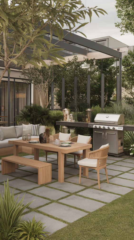 Outdoor BBQ Area in Garden Ideas: Stylish Designs for Comfort, Seating, and Dining