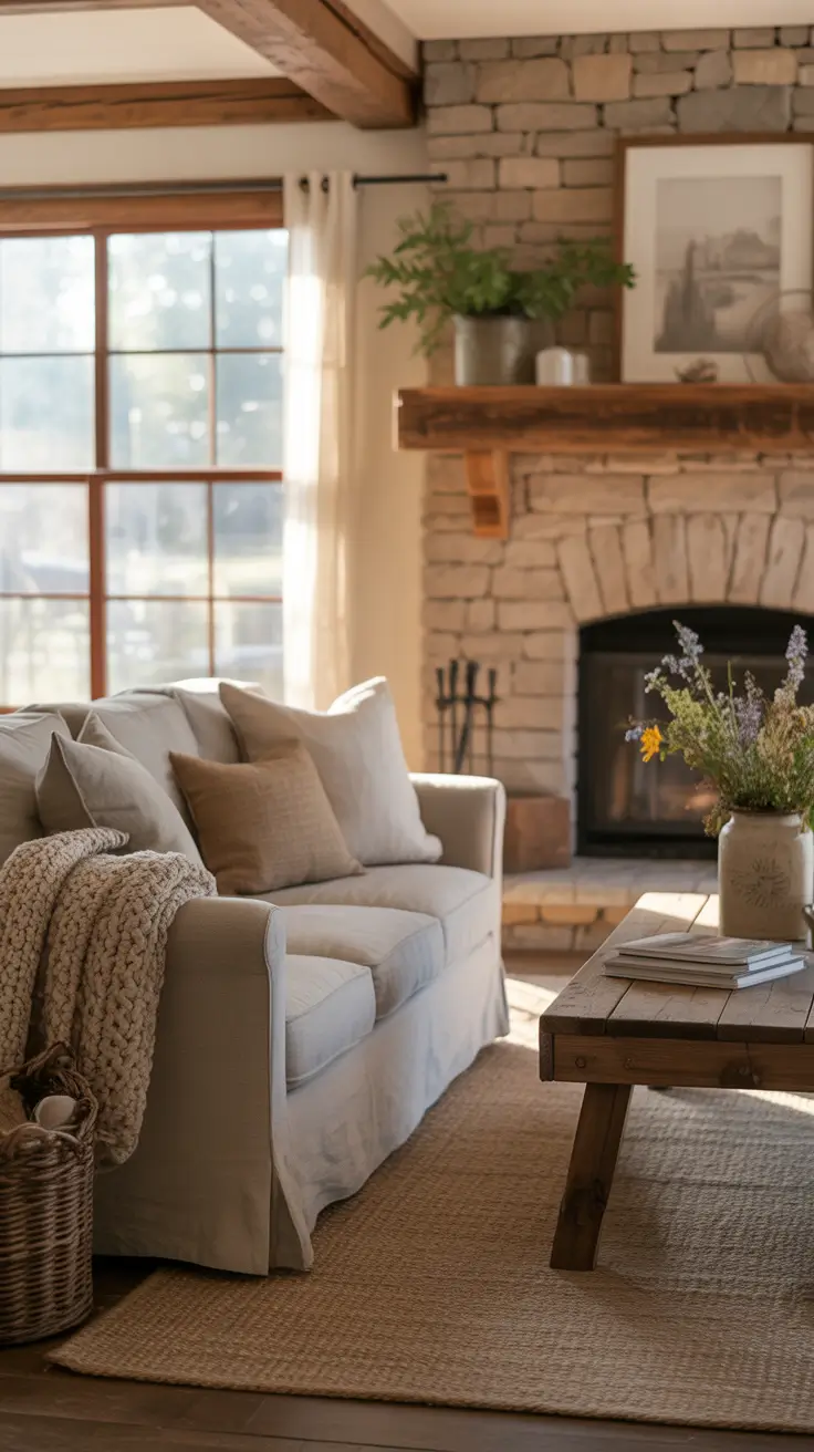 Farmhouse Living Room Ideas 2026 – Cozy, Rustic & Modern Inspirations