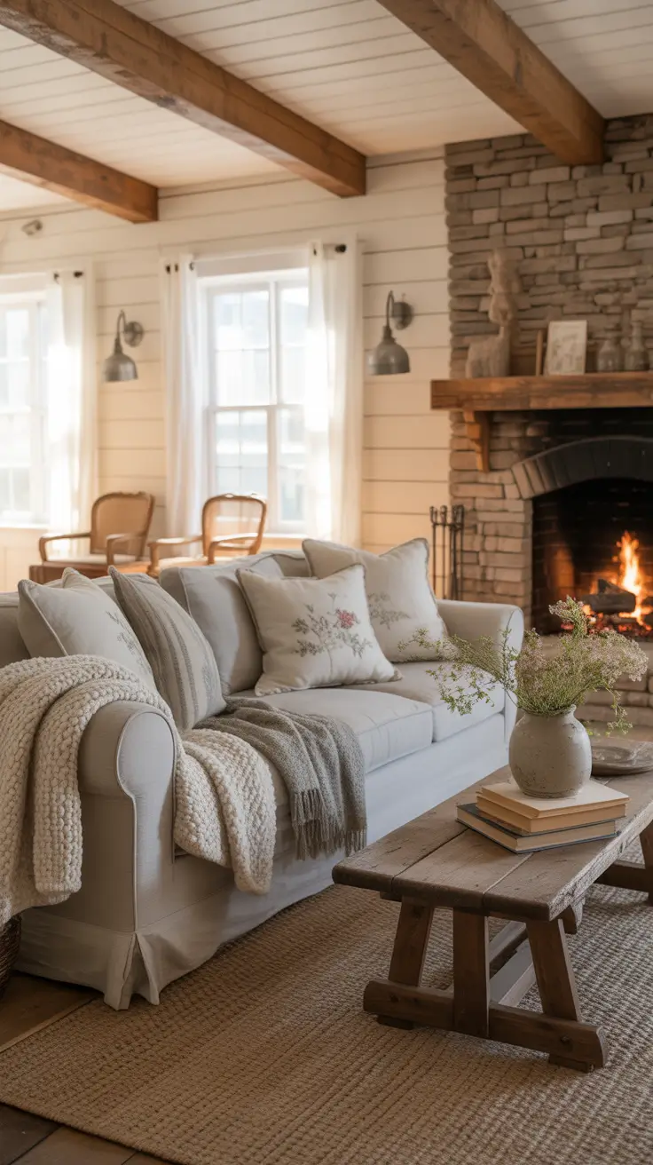 Farmhouse Living Room Ideas 2026 – Cozy, Rustic & Modern Inspirations